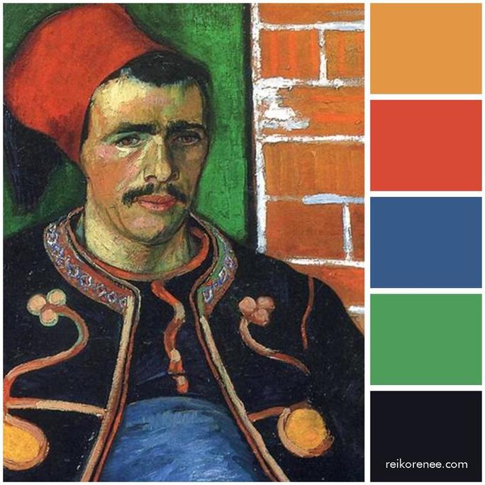 Color Palette inspired by Vincent van Gogh's ​Zouave, 1888