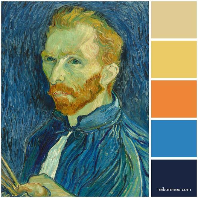 Color Palette inspired by Vincent van Gogh's ​Self-Portrait, 1889