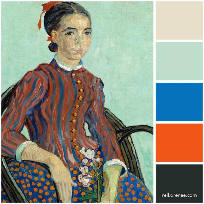Color Palette inspired by Vincent van Gogh's La Mousme, 1888